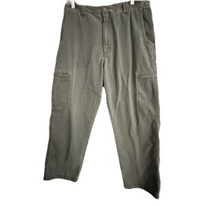 Woolrich Canvas dark loden Cargo Zipper Pockets Outdoor Pants Men's 34X30 chore